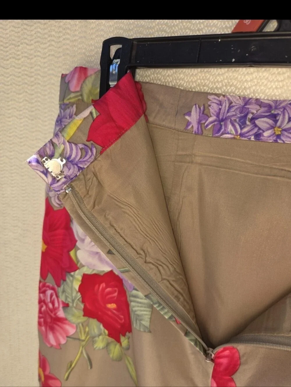 Vintage Constance Saunders Floral 100% Silk Midi Skirt 80/90s Cottagecore 14